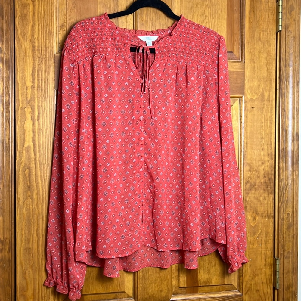 Women's Size XL Time and Tru Top Orange/Red Color